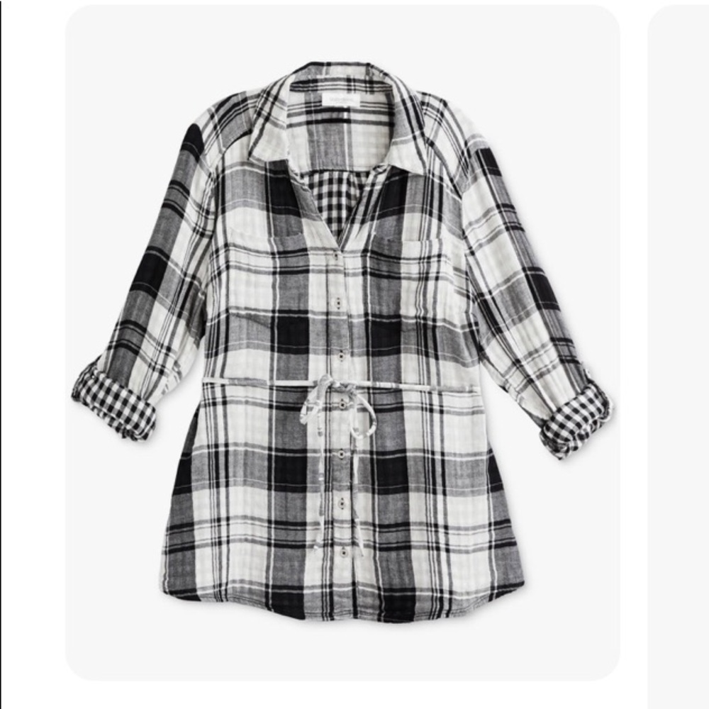 MOTHERHOOD Plaid maternity long sleeves top S